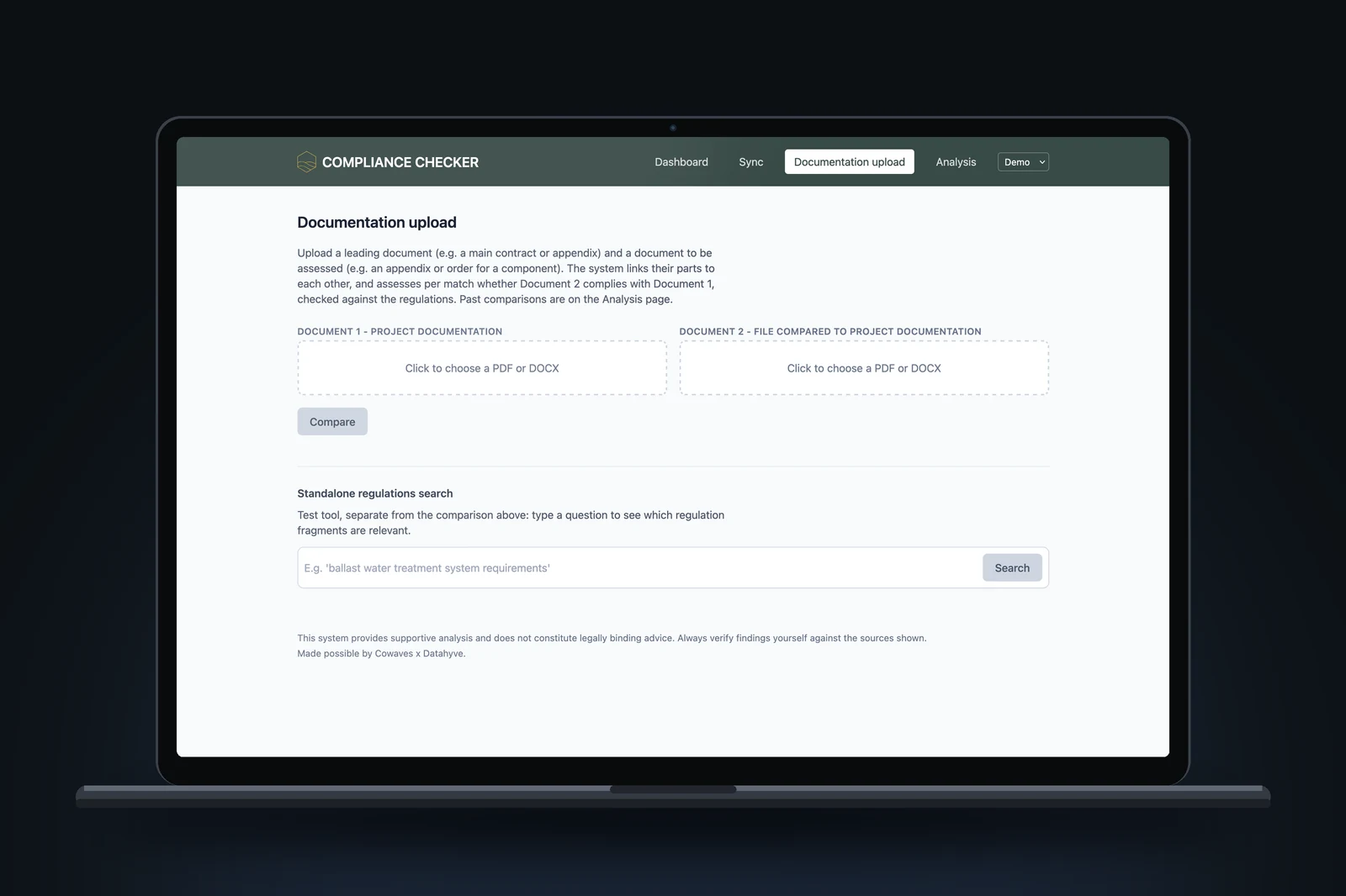 Compliance Checker on a laptop